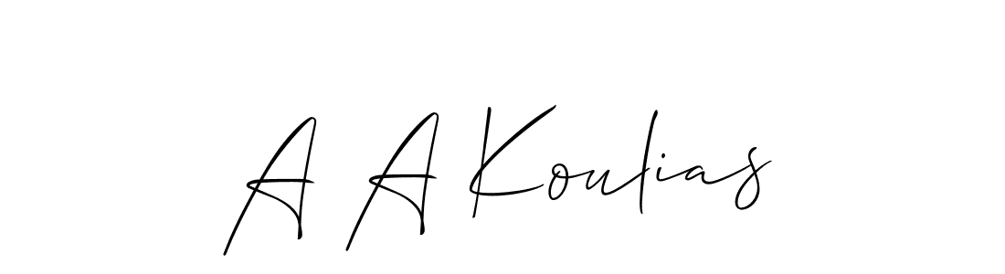 Create a beautiful signature design for name A A Koulias. With this signature (Allison_Script) fonts, you can make a handwritten signature for free. A A Koulias signature style 2 images and pictures png