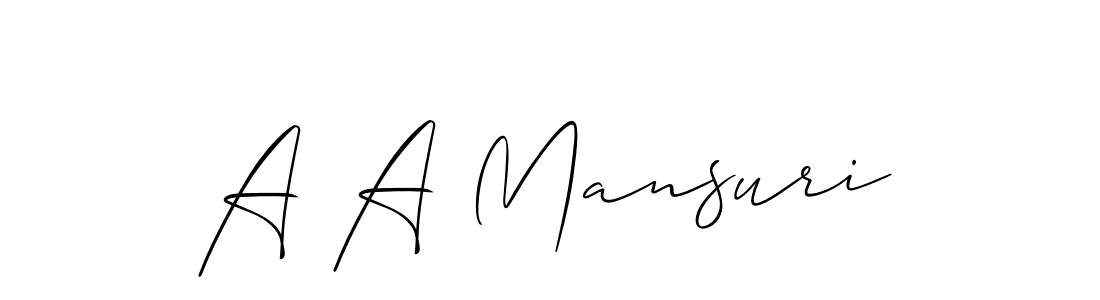 if you are searching for the best signature style for your name A A Mansuri. so please give up your signature search. here we have designed multiple signature styles  using Allison_Script. A A Mansuri signature style 2 images and pictures png