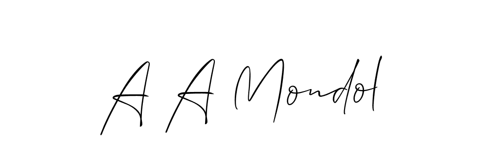 Make a short A A Mondol signature style. Manage your documents anywhere anytime using Allison_Script. Create and add eSignatures, submit forms, share and send files easily. A A Mondol signature style 2 images and pictures png