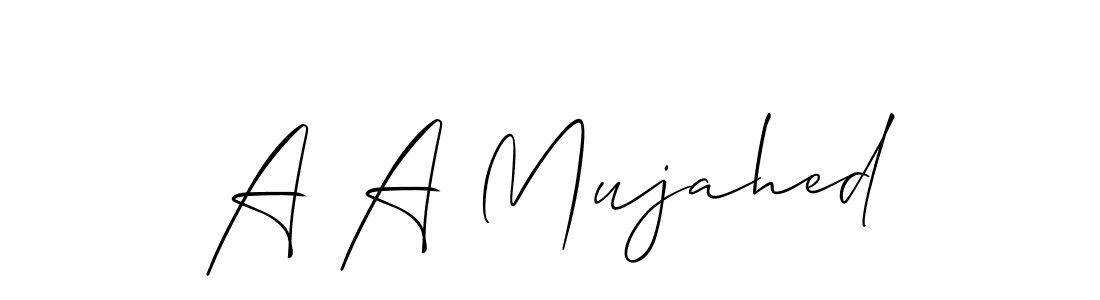 Similarly Allison_Script is the best handwritten signature design. Signature creator online .You can use it as an online autograph creator for name A A Mujahed. A A Mujahed signature style 2 images and pictures png