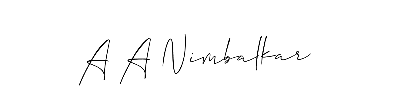 if you are searching for the best signature style for your name A A Nimbalkar. so please give up your signature search. here we have designed multiple signature styles  using Allison_Script. A A Nimbalkar signature style 2 images and pictures png