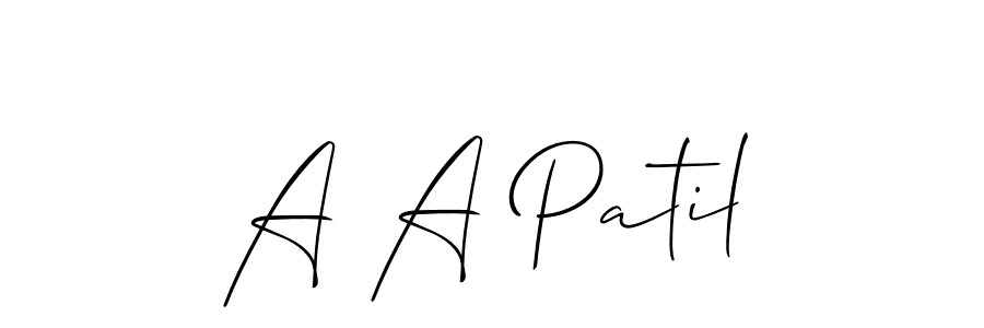 How to make A A Patil signature? Allison_Script is a professional autograph style. Create handwritten signature for A A Patil name. A A Patil signature style 2 images and pictures png