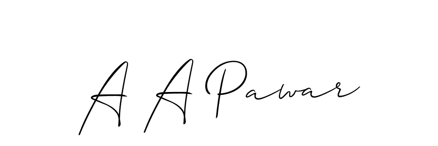 Also we have A A Pawar name is the best signature style. Create professional handwritten signature collection using Allison_Script autograph style. A A Pawar signature style 2 images and pictures png