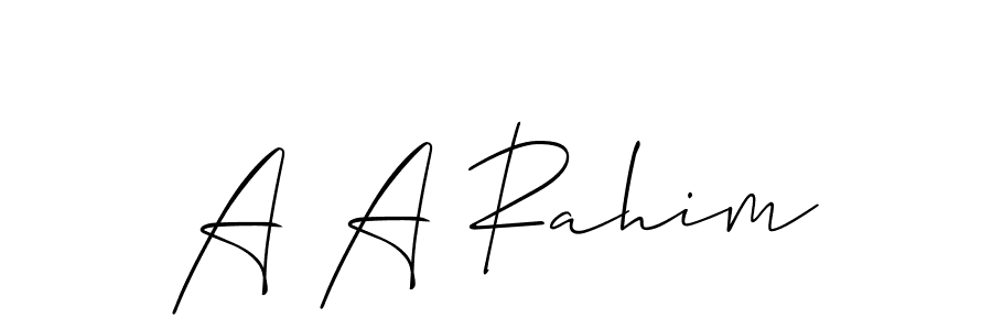 You should practise on your own different ways (Allison_Script) to write your name (A A Rahim) in signature. don't let someone else do it for you. A A Rahim signature style 2 images and pictures png