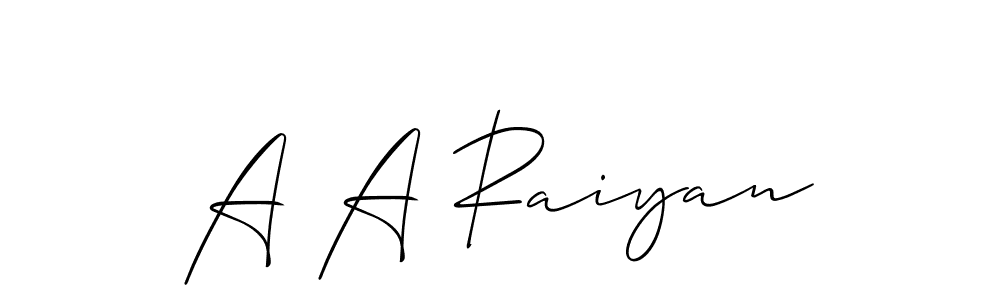 A A Raiyan stylish signature style. Best Handwritten Sign (Allison_Script) for my name. Handwritten Signature Collection Ideas for my name A A Raiyan. A A Raiyan signature style 2 images and pictures png