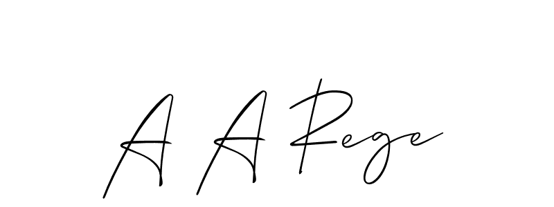 How to make A A Rege signature? Allison_Script is a professional autograph style. Create handwritten signature for A A Rege name. A A Rege signature style 2 images and pictures png