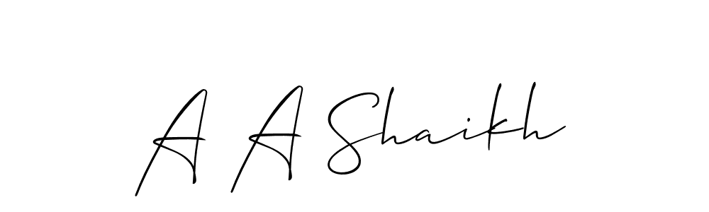 Allison_Script is a professional signature style that is perfect for those who want to add a touch of class to their signature. It is also a great choice for those who want to make their signature more unique. Get A A Shaikh name to fancy signature for free. A A Shaikh signature style 2 images and pictures png