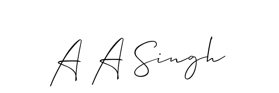 Design your own signature with our free online signature maker. With this signature software, you can create a handwritten (Allison_Script) signature for name A A Singh. A A Singh signature style 2 images and pictures png