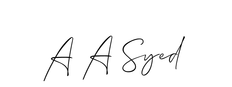 Make a beautiful signature design for name A A Syed. With this signature (Allison_Script) style, you can create a handwritten signature for free. A A Syed signature style 2 images and pictures png