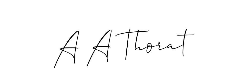 Also we have A A Thorat name is the best signature style. Create professional handwritten signature collection using Allison_Script autograph style. A A Thorat signature style 2 images and pictures png