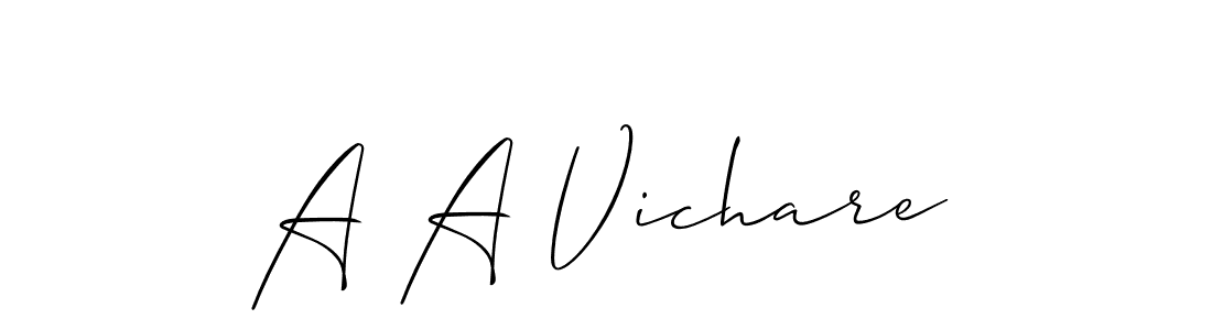 Similarly Allison_Script is the best handwritten signature design. Signature creator online .You can use it as an online autograph creator for name A A Vichare. A A Vichare signature style 2 images and pictures png