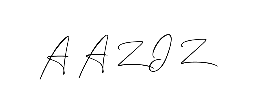 Design your own signature with our free online signature maker. With this signature software, you can create a handwritten (Allison_Script) signature for name A A Z I Z. A A Z I Z signature style 2 images and pictures png