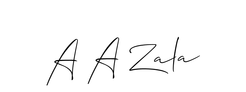 You should practise on your own different ways (Allison_Script) to write your name (A A Zala) in signature. don't let someone else do it for you. A A Zala signature style 2 images and pictures png