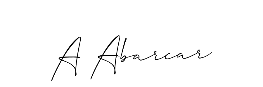 Also You can easily find your signature by using the search form. We will create A Abarcar name handwritten signature images for you free of cost using Allison_Script sign style. A Abarcar signature style 2 images and pictures png