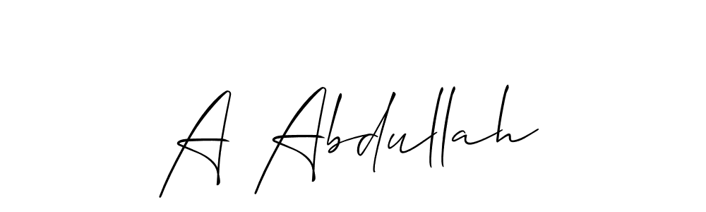Make a beautiful signature design for name A Abdullah. Use this online signature maker to create a handwritten signature for free. A Abdullah signature style 2 images and pictures png