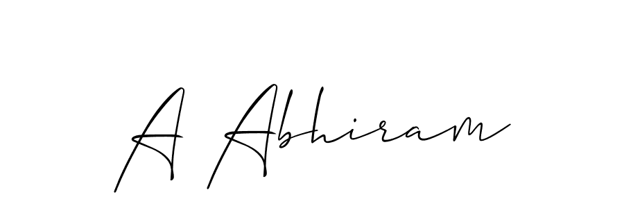 How to make A Abhiram name signature. Use Allison_Script style for creating short signs online. This is the latest handwritten sign. A Abhiram signature style 2 images and pictures png