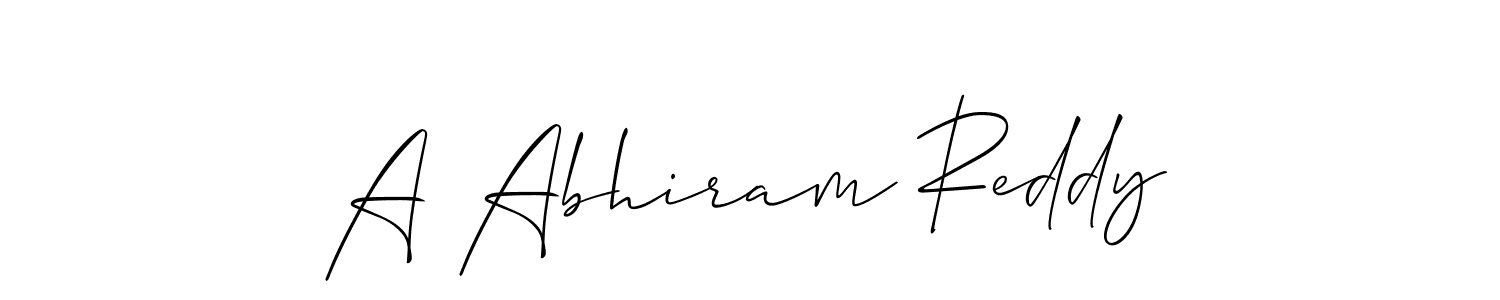 Also we have A Abhiram Reddy name is the best signature style. Create professional handwritten signature collection using Allison_Script autograph style. A Abhiram Reddy signature style 2 images and pictures png