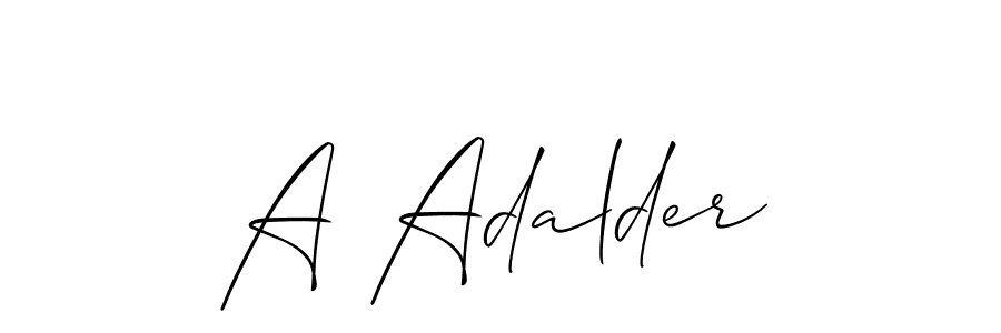 Best and Professional Signature Style for A Adalder. Allison_Script Best Signature Style Collection. A Adalder signature style 2 images and pictures png