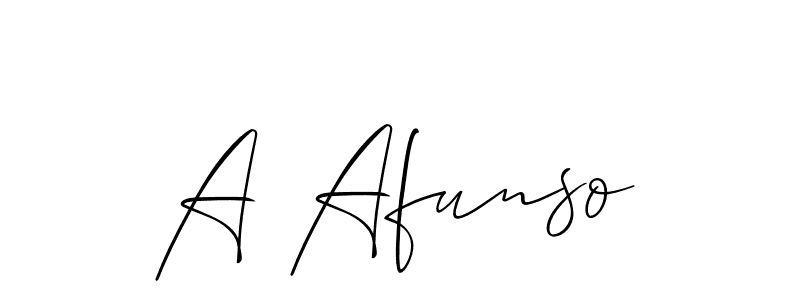 How to make A Afunso name signature. Use Allison_Script style for creating short signs online. This is the latest handwritten sign. A Afunso signature style 2 images and pictures png