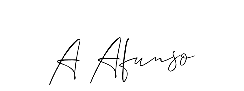 How to make A Afunso name signature. Use Allison_Script style for creating short signs online. This is the latest handwritten sign. A Afunso signature style 2 images and pictures png