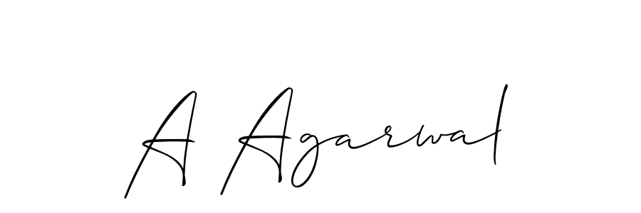 Also You can easily find your signature by using the search form. We will create A Agarwal name handwritten signature images for you free of cost using Allison_Script sign style. A Agarwal signature style 2 images and pictures png