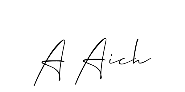 Use a signature maker to create a handwritten signature online. With this signature software, you can design (Allison_Script) your own signature for name A Aich. A Aich signature style 2 images and pictures png