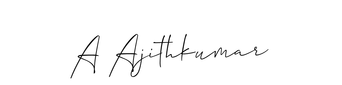 Make a beautiful signature design for name A Ajithkumar. With this signature (Allison_Script) style, you can create a handwritten signature for free. A Ajithkumar signature style 2 images and pictures png