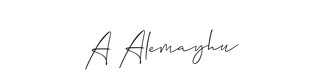 Design your own signature with our free online signature maker. With this signature software, you can create a handwritten (Allison_Script) signature for name A Alemayhu⁷. A Alemayhu⁷ signature style 2 images and pictures png