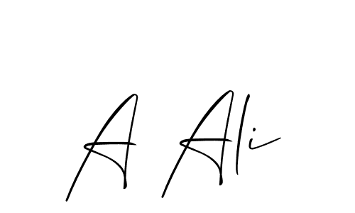 Create a beautiful signature design for name A Ali. With this signature (Allison_Script) fonts, you can make a handwritten signature for free. A Ali signature style 2 images and pictures png