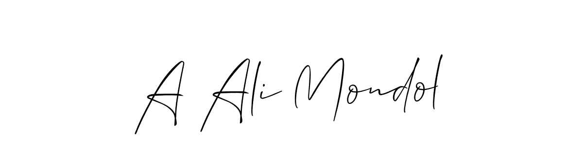 Also You can easily find your signature by using the search form. We will create A Ali Mondol name handwritten signature images for you free of cost using Allison_Script sign style. A Ali Mondol signature style 2 images and pictures png