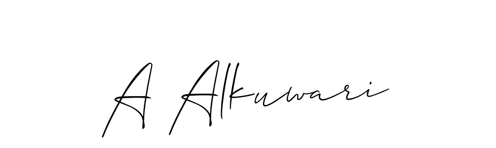 Design your own signature with our free online signature maker. With this signature software, you can create a handwritten (Allison_Script) signature for name A Alkuwari. A Alkuwari signature style 2 images and pictures png