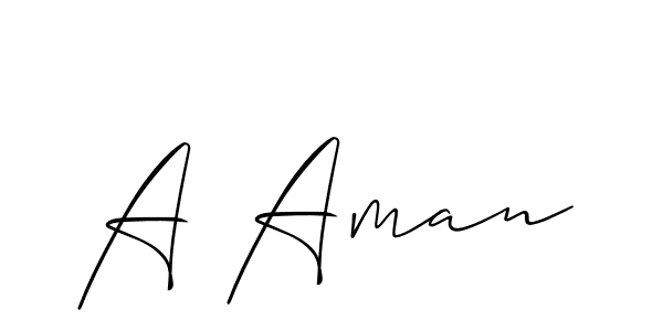 Design your own signature with our free online signature maker. With this signature software, you can create a handwritten (Allison_Script) signature for name A Aman. A Aman signature style 2 images and pictures png