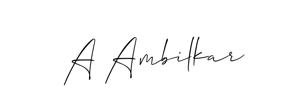 Use a signature maker to create a handwritten signature online. With this signature software, you can design (Allison_Script) your own signature for name A Ambilkar. A Ambilkar signature style 2 images and pictures png