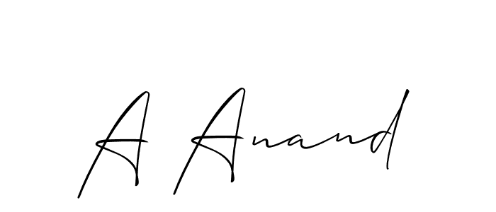 Design your own signature with our free online signature maker. With this signature software, you can create a handwritten (Allison_Script) signature for name A Anand. A Anand signature style 2 images and pictures png