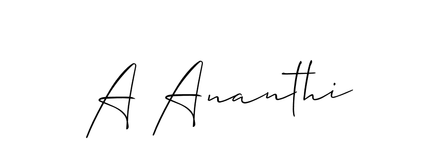 Best and Professional Signature Style for A Ananthi. Allison_Script Best Signature Style Collection. A Ananthi signature style 2 images and pictures png