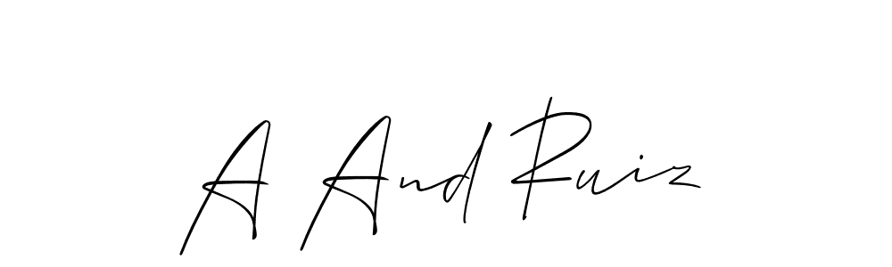 It looks lik you need a new signature style for name A And Ruiz. Design unique handwritten (Allison_Script) signature with our free signature maker in just a few clicks. A And Ruiz signature style 2 images and pictures png