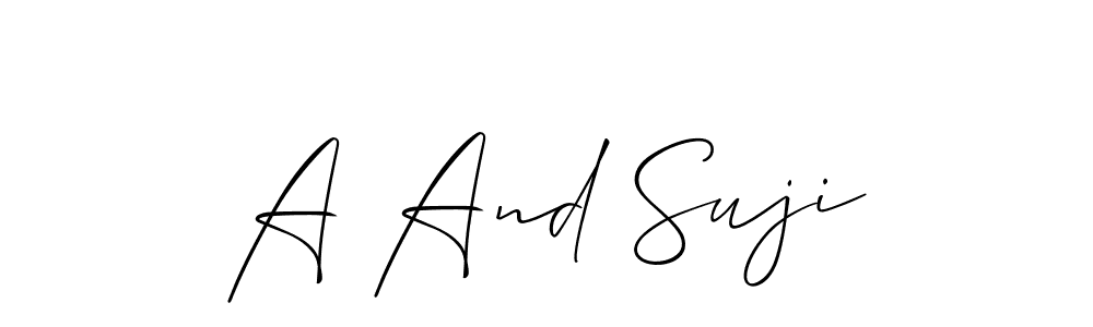 Design your own signature with our free online signature maker. With this signature software, you can create a handwritten (Allison_Script) signature for name A And Suji. A And Suji signature style 2 images and pictures png