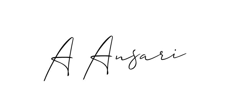 It looks lik you need a new signature style for name A Ansari. Design unique handwritten (Allison_Script) signature with our free signature maker in just a few clicks. A Ansari signature style 2 images and pictures png