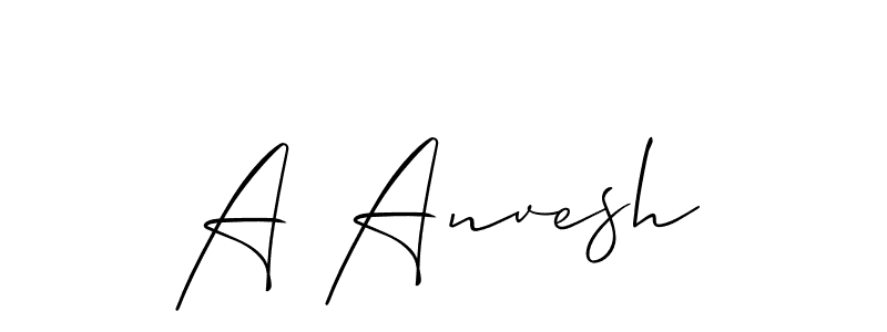 Create a beautiful signature design for name A Anvesh. With this signature (Allison_Script) fonts, you can make a handwritten signature for free. A Anvesh signature style 2 images and pictures png