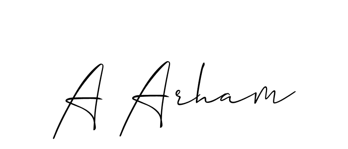 How to Draw A Arham signature style? Allison_Script is a latest design signature styles for name A Arham. A Arham signature style 2 images and pictures png