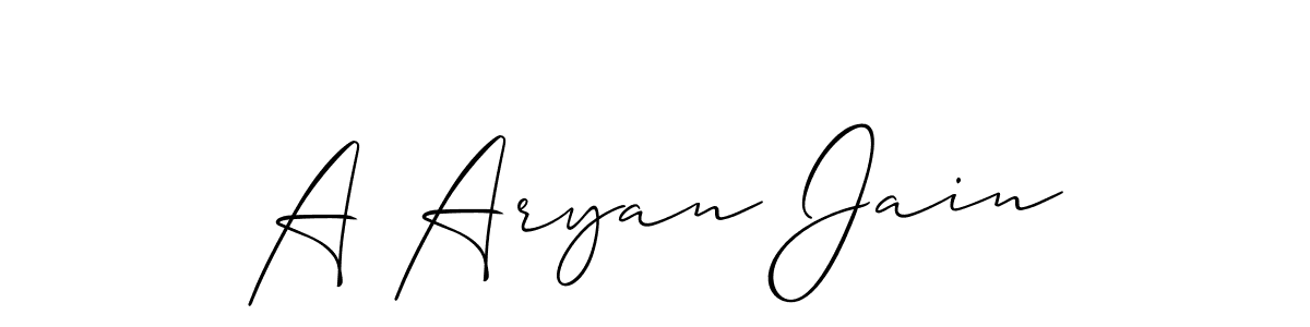 You should practise on your own different ways (Allison_Script) to write your name (A Aryan Jain) in signature. don't let someone else do it for you. A Aryan Jain signature style 2 images and pictures png