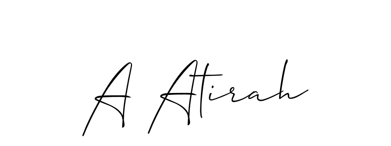 Use a signature maker to create a handwritten signature online. With this signature software, you can design (Allison_Script) your own signature for name A Atirah. A Atirah signature style 2 images and pictures png