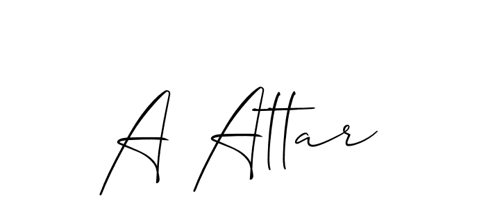 How to make A Attar name signature. Use Allison_Script style for creating short signs online. This is the latest handwritten sign. A Attar signature style 2 images and pictures png