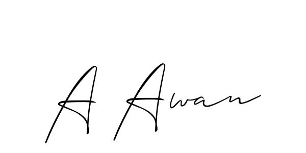 Also You can easily find your signature by using the search form. We will create A Awan name handwritten signature images for you free of cost using Allison_Script sign style. A Awan signature style 2 images and pictures png