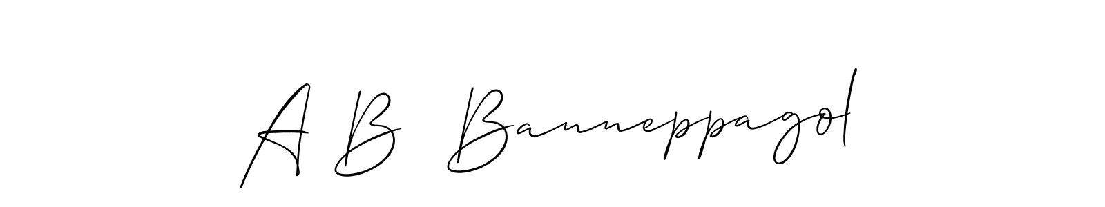 Also we have A B  Banneppagol name is the best signature style. Create professional handwritten signature collection using Allison_Script autograph style. A B  Banneppagol signature style 2 images and pictures png