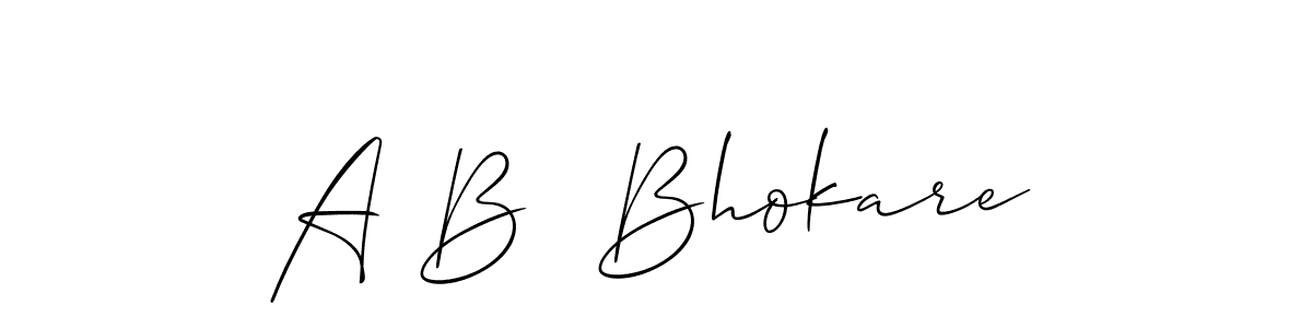 How to make A B  Bhokare name signature. Use Allison_Script style for creating short signs online. This is the latest handwritten sign. A B  Bhokare signature style 2 images and pictures png