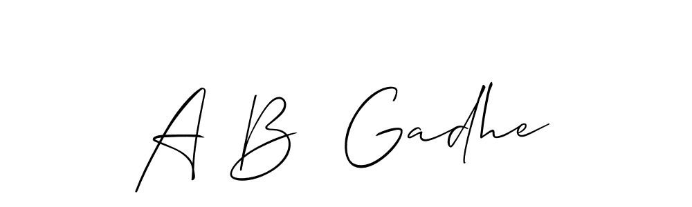 How to make A B  Gadhe name signature. Use Allison_Script style for creating short signs online. This is the latest handwritten sign. A B  Gadhe signature style 2 images and pictures png