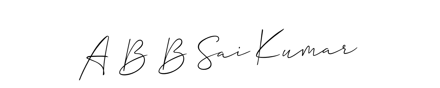 Similarly Allison_Script is the best handwritten signature design. Signature creator online .You can use it as an online autograph creator for name A B B Sai Kumar. A B B Sai Kumar signature style 2 images and pictures png