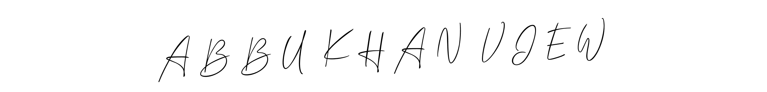 Similarly Allison_Script is the best handwritten signature design. Signature creator online .You can use it as an online autograph creator for name A B B U  K H A N  V I E W. A B B U  K H A N  V I E W signature style 2 images and pictures png