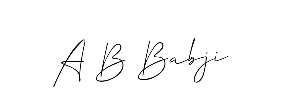 It looks lik you need a new signature style for name A B Babji. Design unique handwritten (Allison_Script) signature with our free signature maker in just a few clicks. A B Babji signature style 2 images and pictures png